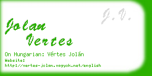 jolan vertes business card
